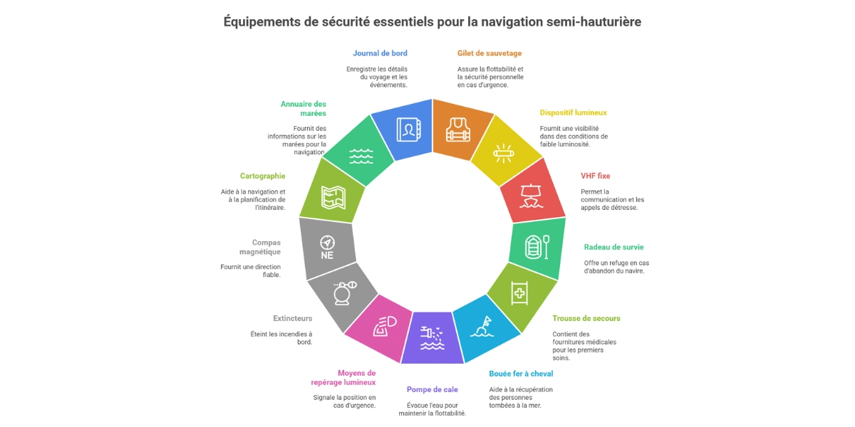 Équipements obligatoires pour la navigation semi-hauturière